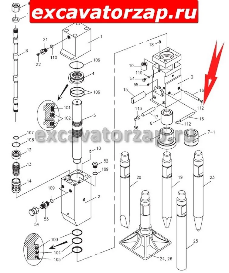 Заглушка резиновая DF10D-0110 гидромолота Delta F-10