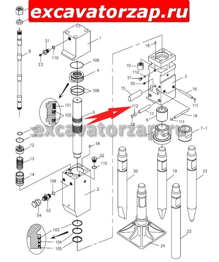 Заглушка резиновая DF07D-0120 гидромолота Delta F-7