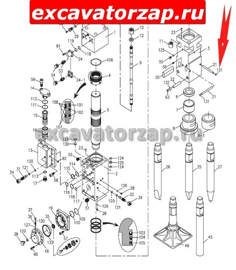 Заглушка резиновая DF07D-0120 гидромолота Delta F-20