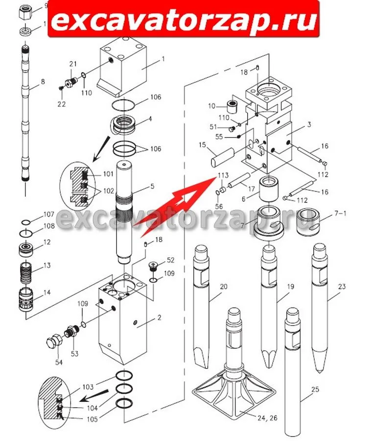 Заглушка резиновая DF10D-0120 гидромолота Delta F-10