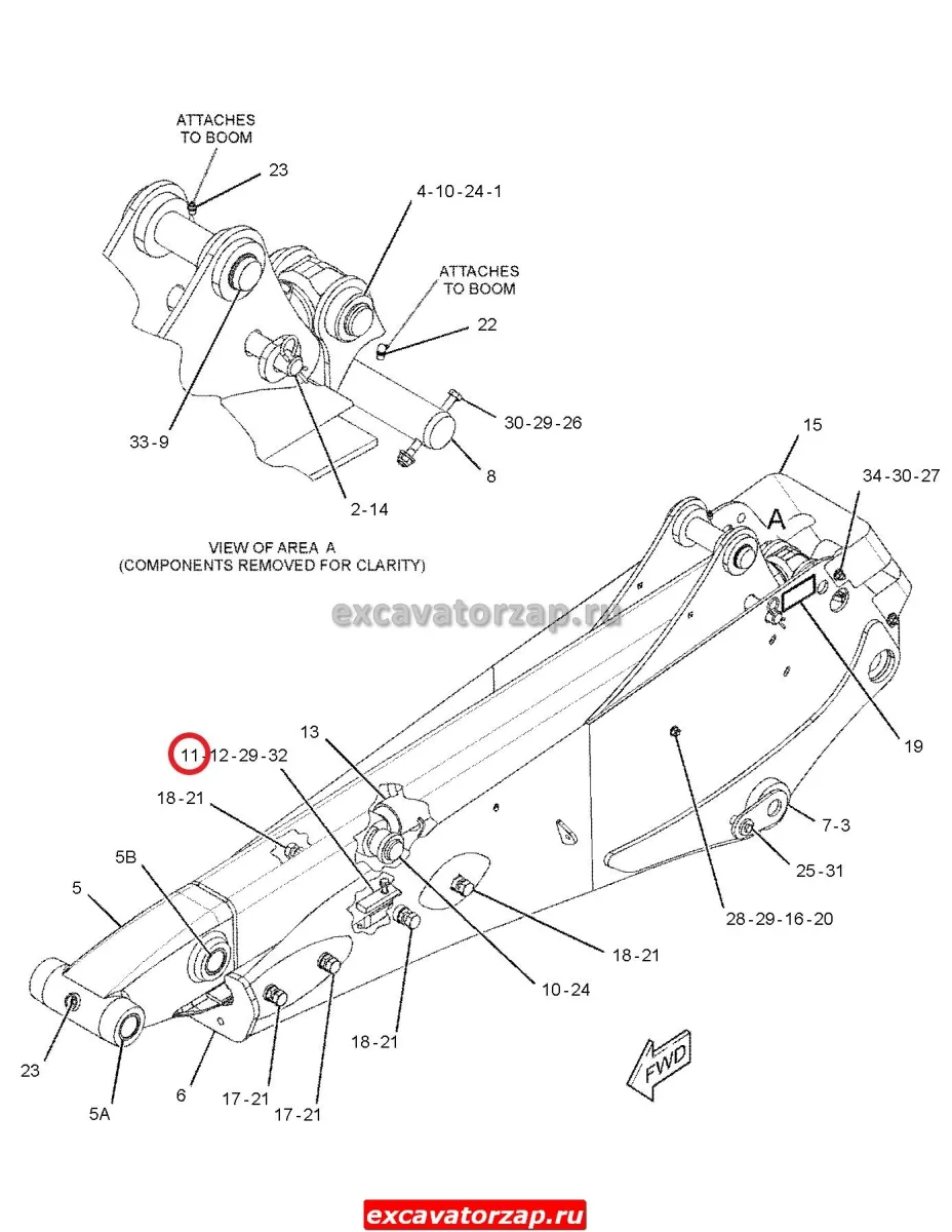 Накладка (уплотнение) стрелы (телескопа) верхняя CAT428 319-9667, 3199667