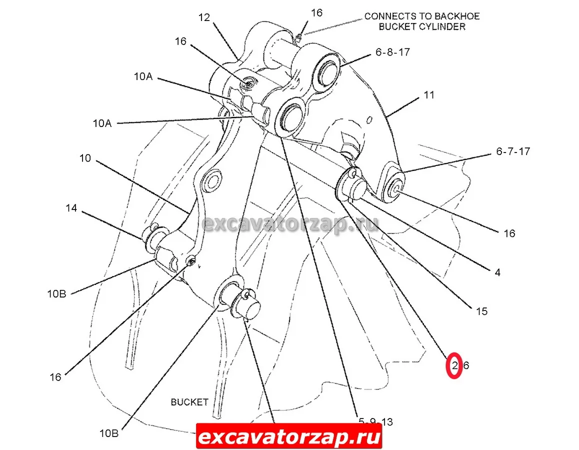 Шайба 9R-1510, 9R1510 (рукоять - ковш) экскаватора погрузчика CAT428, CAT432, CAT434, CAT444