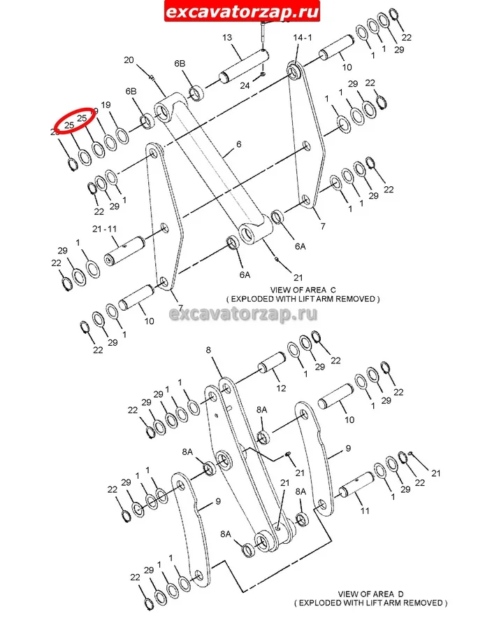 Шайба 7Х-0542, 7X0542 экскаватора погрузчика CAT428, CAT432, CAT434 …