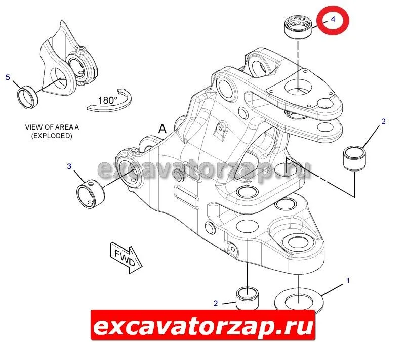 Втулка 262-7043, 2627043, 246-9330, 2469330 поворотная станина-каретка верхняя экскаватора погрузчика CAT428E