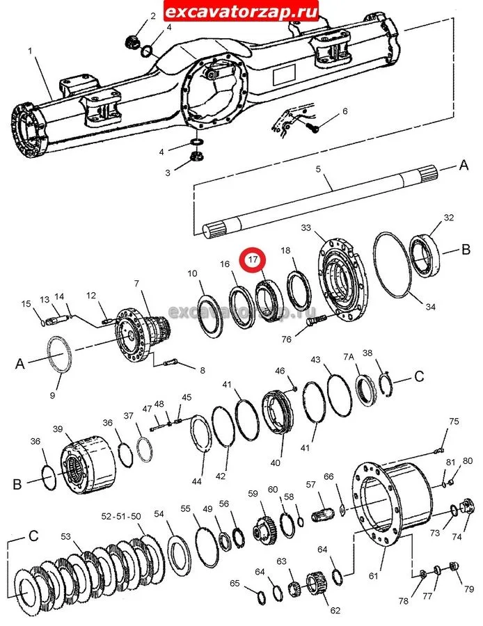 Подшипник ступицы 121-8167, 1218167 экскаватора CAT 316, 318, 320