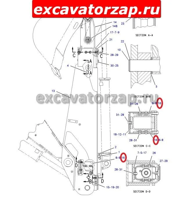 Уплотнение (накладка) стрелы (телескопа) 187-3826, 1873826 экскаватора погрузчика CAT428, CAT432, CAT 434 (серия D)