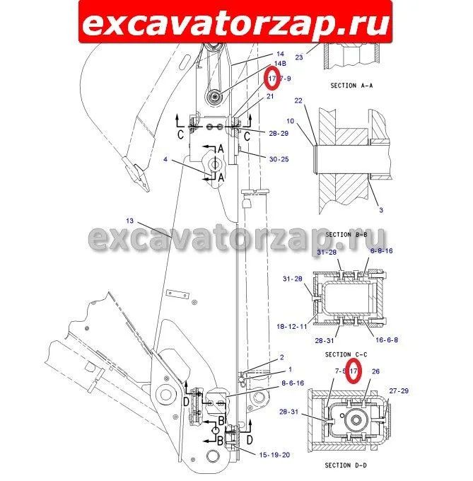 Уплотнение (накладка) стрелы (телескопа) 187-3827, 1373827 экскаватора погрузчика CAT428, CAT432, CAT434 (серия D)
