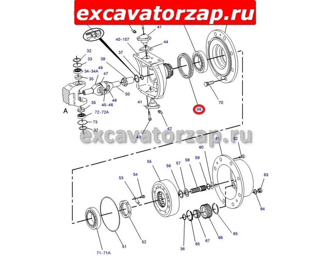 Сальник ступицы 054-6843, 0546843 переднего моста экскаватора CAT428B