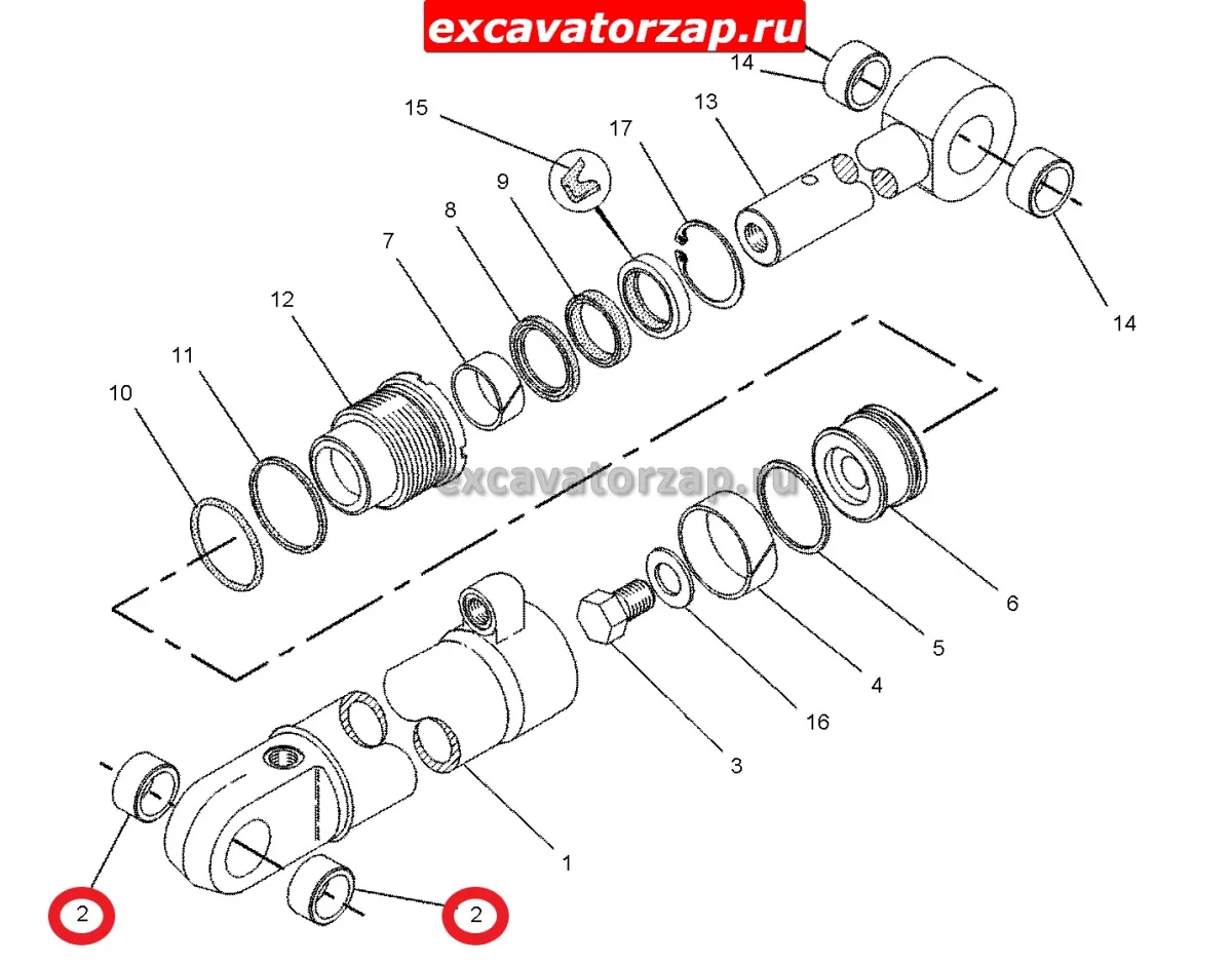 Втулка гидроцилиндра ковша 9R-0153, 9R0153 экскаватора погрузчика CAT428