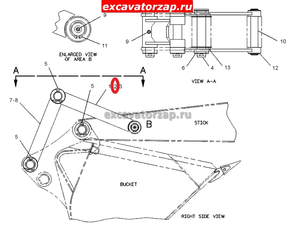 Втулка 9R-6690, 9R6690  (щека ковша) экскаватора погрузчика CAT 432, 434, 444