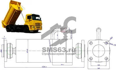 Гидроцилиндр 65111 подъема кузова КАМАЗ-65111-8603010 (ЦГС.16.Ф.Ф.75.95.117-3400) (Брянск)