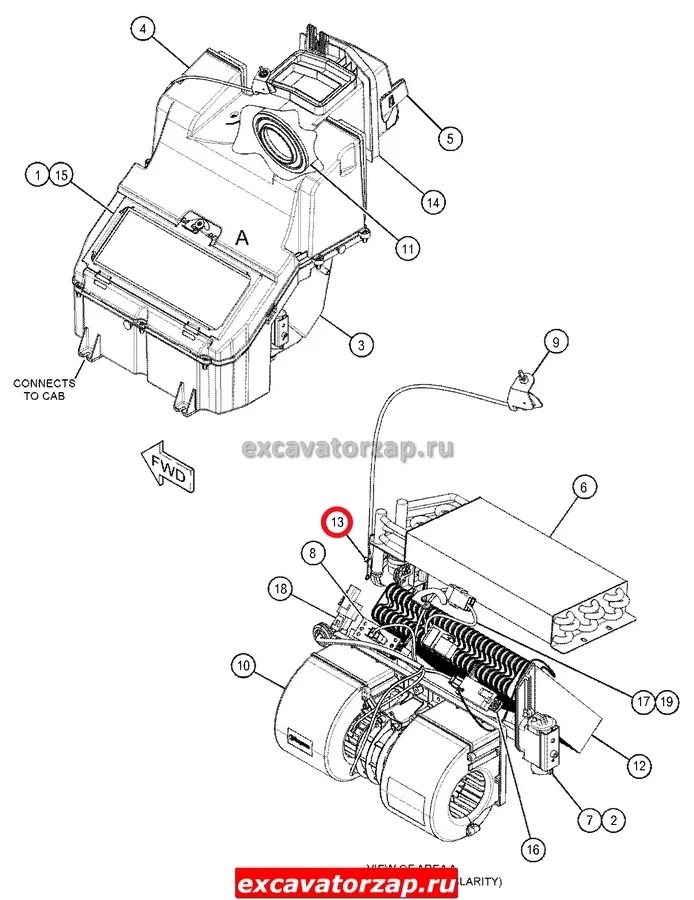 Кран отопителя 434-1172, 4341172 экскаватора погрузчика CAT428