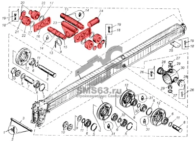 Каретка задняя (с домиком) КС-3577.63.240-1-01