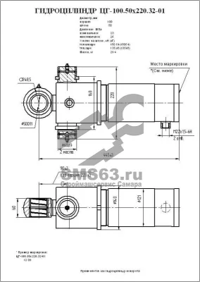 ЦГ-100.50х220.32-02 Гидроцилиндр