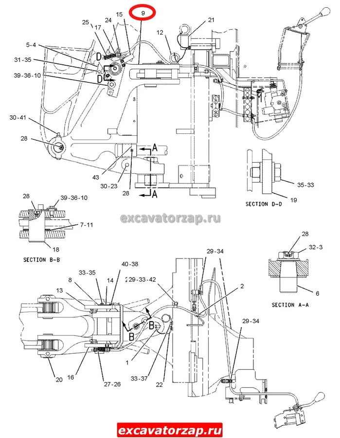 Шайба 9R-0366, 9R0366 (поворотная каретка - станина, верхняя часть) экскаватора погрузчика CAT428, CAT432, CAT434