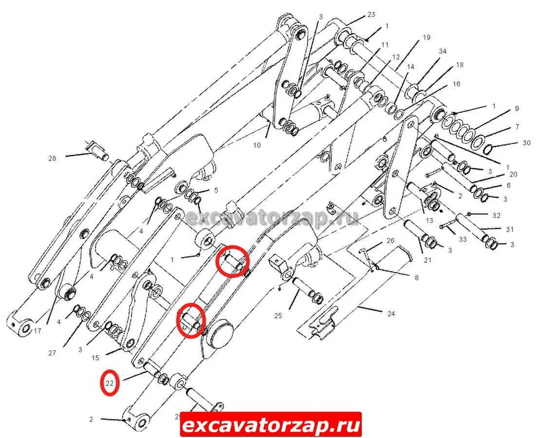 Палец 111-4343, 1114343 тяг фронтального ковша экскаватора погрузчика CAT428, CAT432 ….