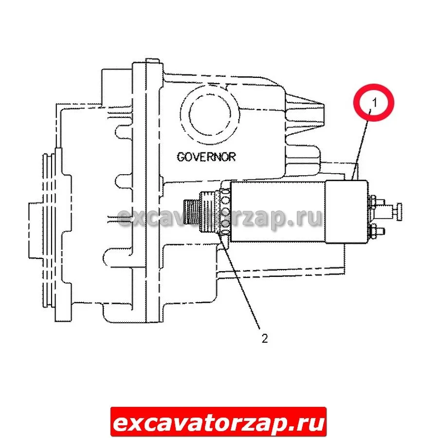 Соленоид останова (глушилка) 155-4652, 1554652, 8C3663, 8C-3663 экскаватора CAT320