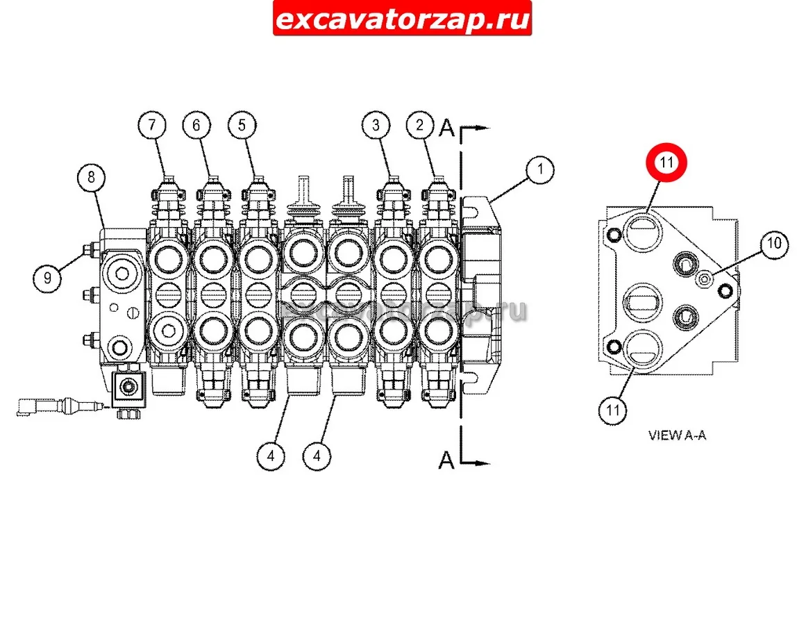 Кольцо уплотнительное 6V-8978, 6V8978 гидрораспределителя экскаватора погрузчика CAT428, CAT432, CAT434