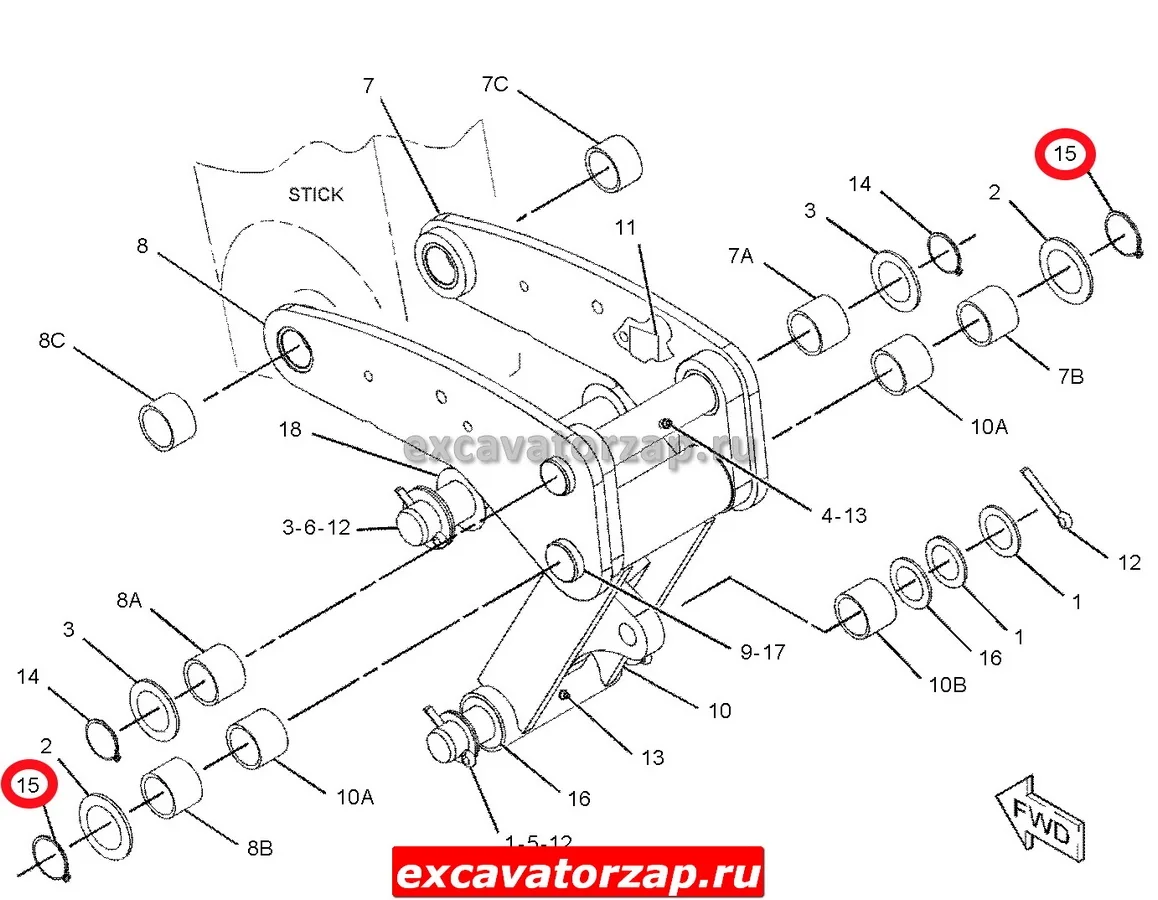 Стопорное кольцо 6V-8344, 6V8344