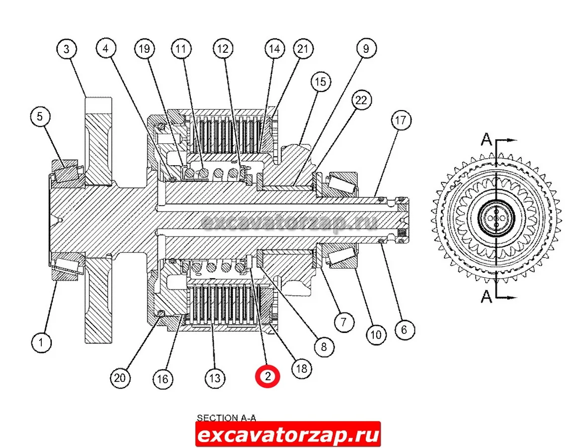 Кольцо стопорное 6V-8144,6V8144 муфты КПП экскаватора погрузчика CAT428, CAT432, CAT434 ….