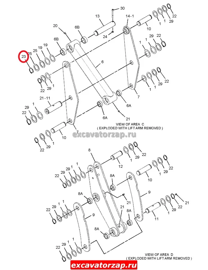 Стопорное кольцо 6V-4364, 6V4364 палца тяги передней стрелы экскаватора погрузчика CAT428, CAT432, CAT434 …