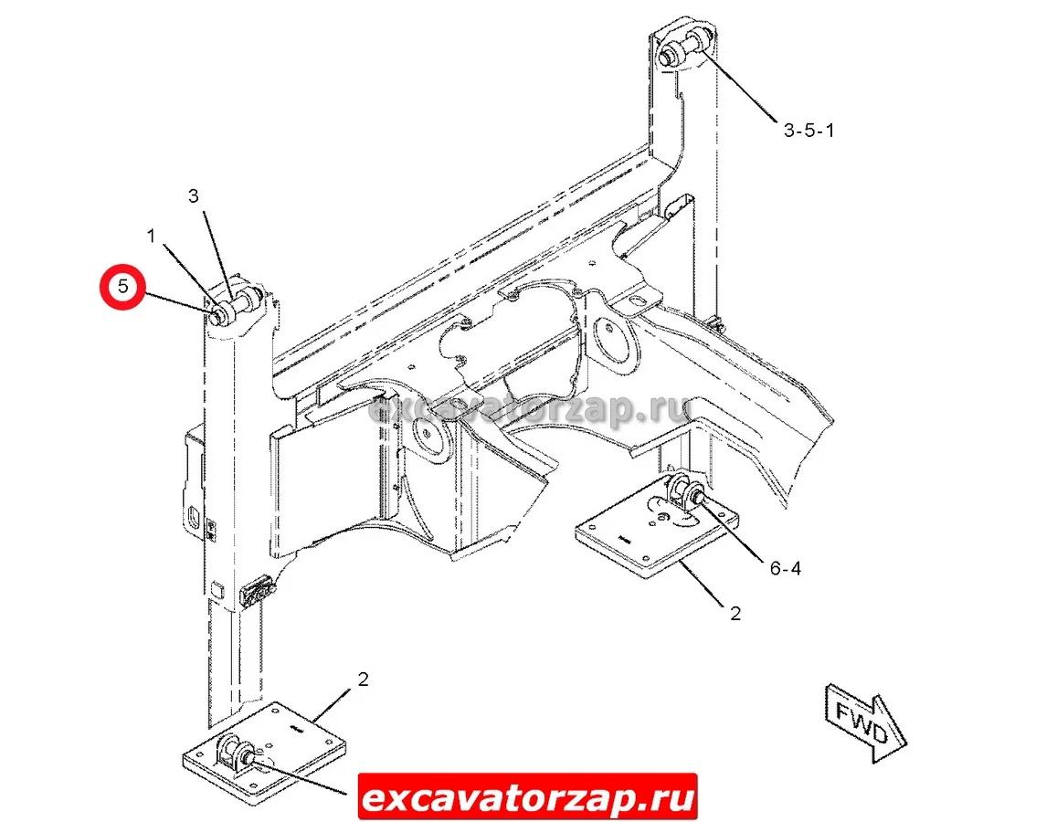 Кольцо стопорное 6V-5204, 6V5204 пальца гидроцилиндра аутригера экскаватора погрузчика CAT428, CAT432, CAT434