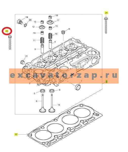 Болт ГБЦ 225-5501, 2255501  двигателя экскаватора погрузчика CAT428, CAT432, CAT434