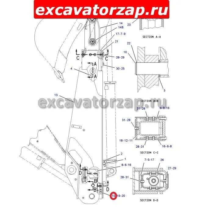 Уплотнение (накладка) стрелы (телескопа) 137-3825, 1373825 экскаватора погрузчика CAT428, CAT432, CAT434 (серия D)