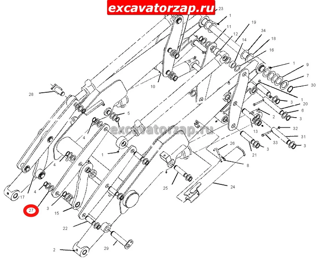 Шайба 1194594, 119-4594 (тяга переднего ковша) экскаватора погрузчика CAT428, CAT432, CAT434