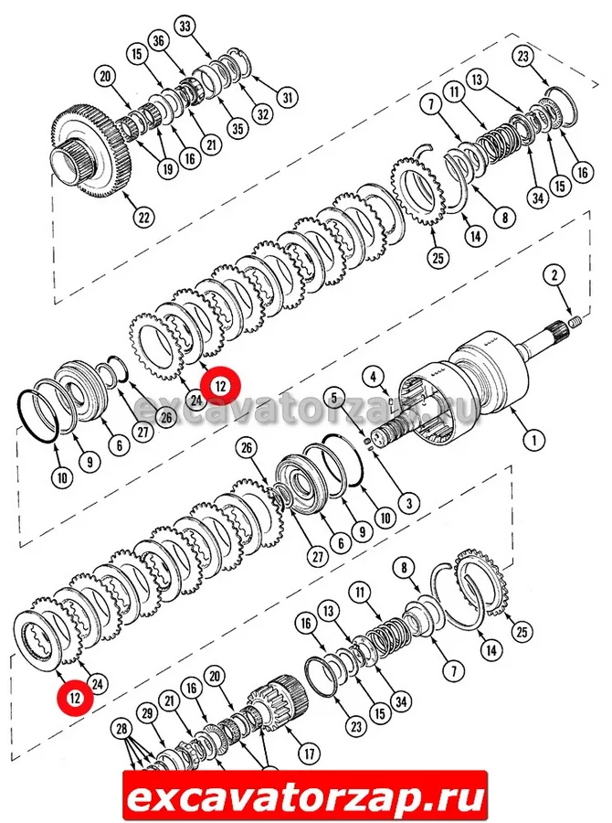 Диск фрикционный 122-1880, 1221880 КПП экскаватора погрузчика CAT428, CAT432 ….