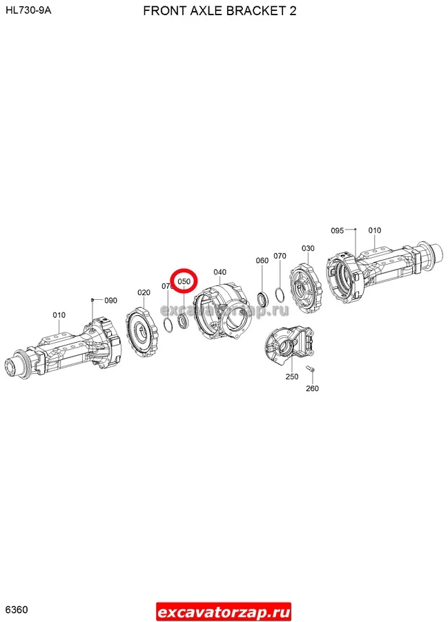 Подшипник 110-2463, 1102463 дифференциала моста экскаватора CAT M313, M315, M318