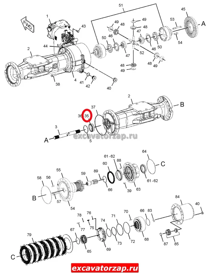 Подшипник 8U-2306, 8U2306 дифференциала моста экскаватора CATM318, M320, M322