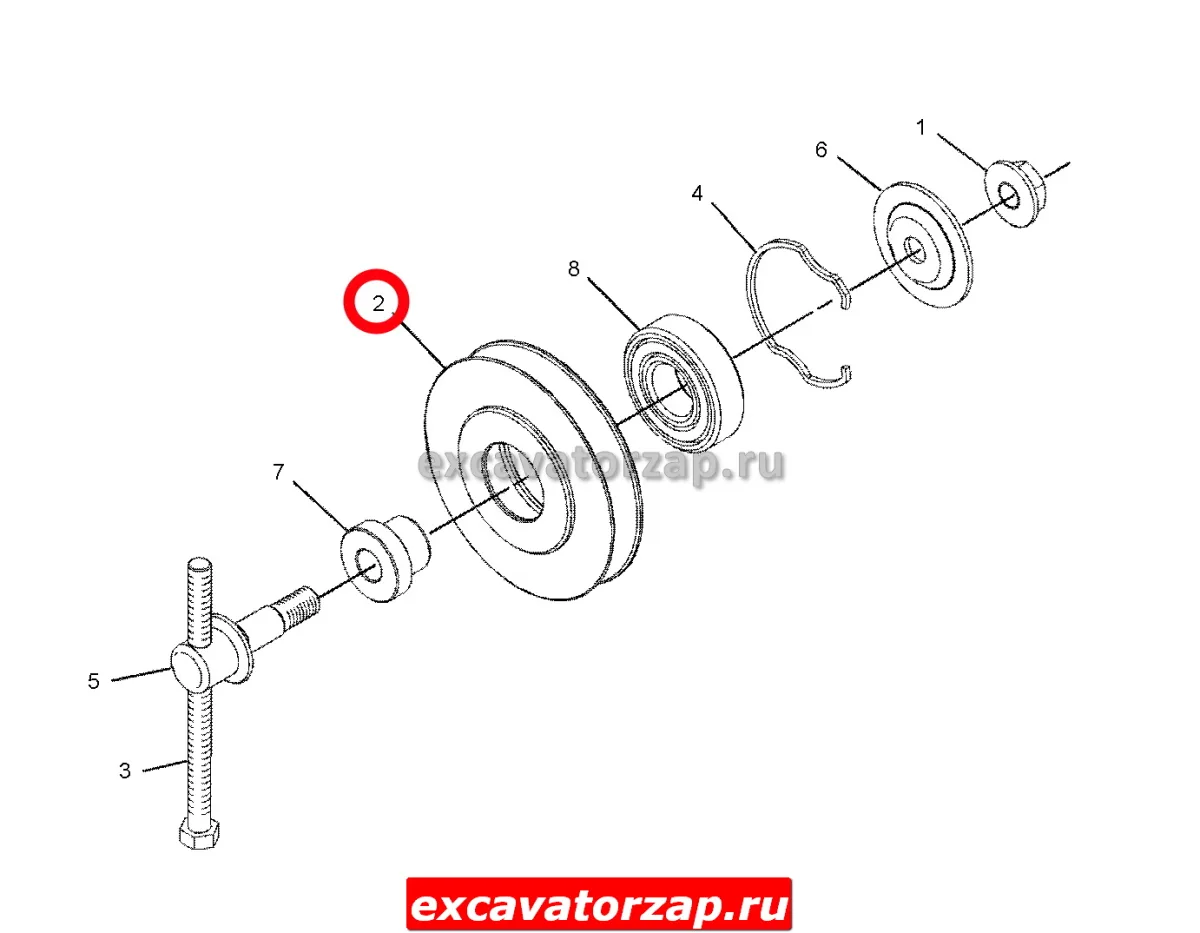 Ролик 239-6626, 2396626 кондиционера экскаватора CAT M313, M315, M316, M318