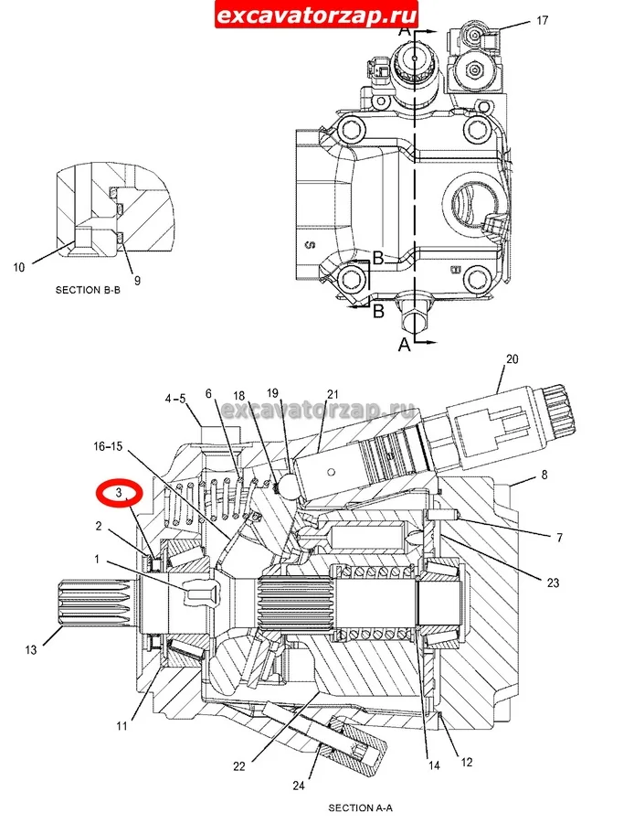 Сальник 139-2840, 1392840 вала гидронасоса экскаватора погрузчика CAT428, CAT432, CAT434