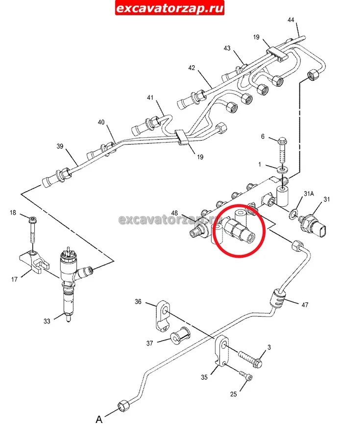 Клапан 416-7101, 4167101, 305-5291, 3055291 топливной рампы двигателя CAT