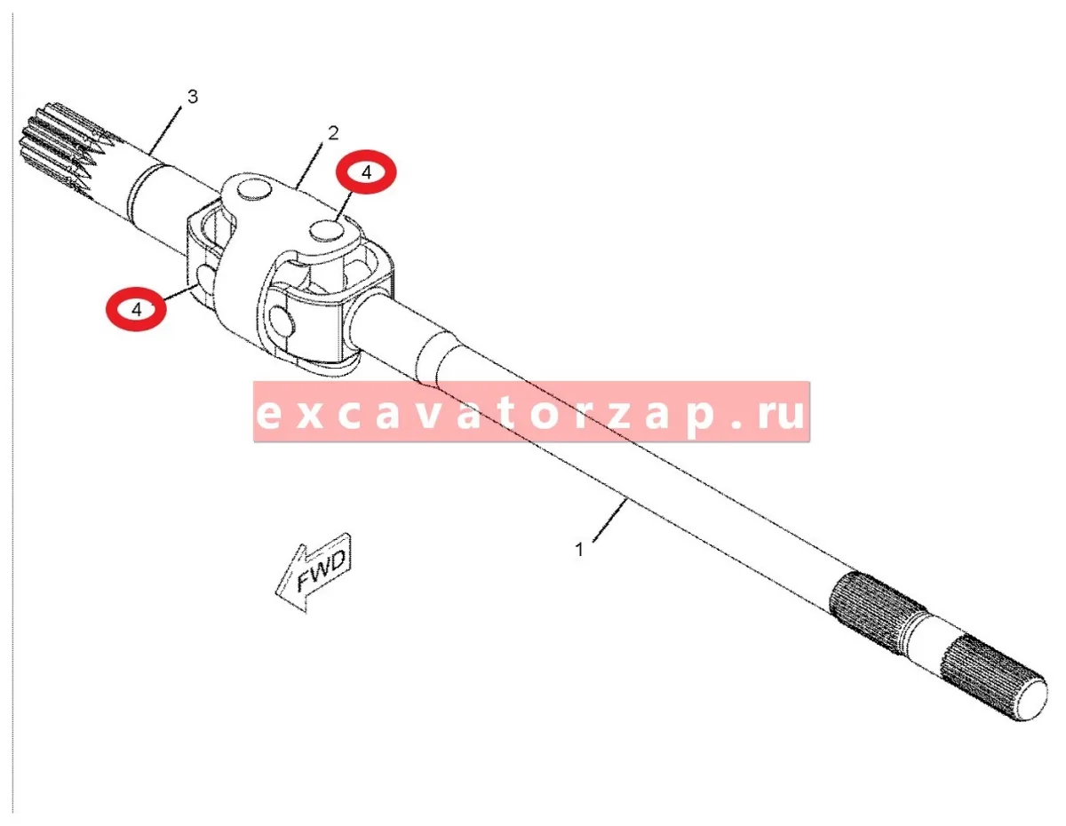Крестовина 046453 полуоси моста экскаватора погрузчика CAT432, CAT442, CAT434, CAT444