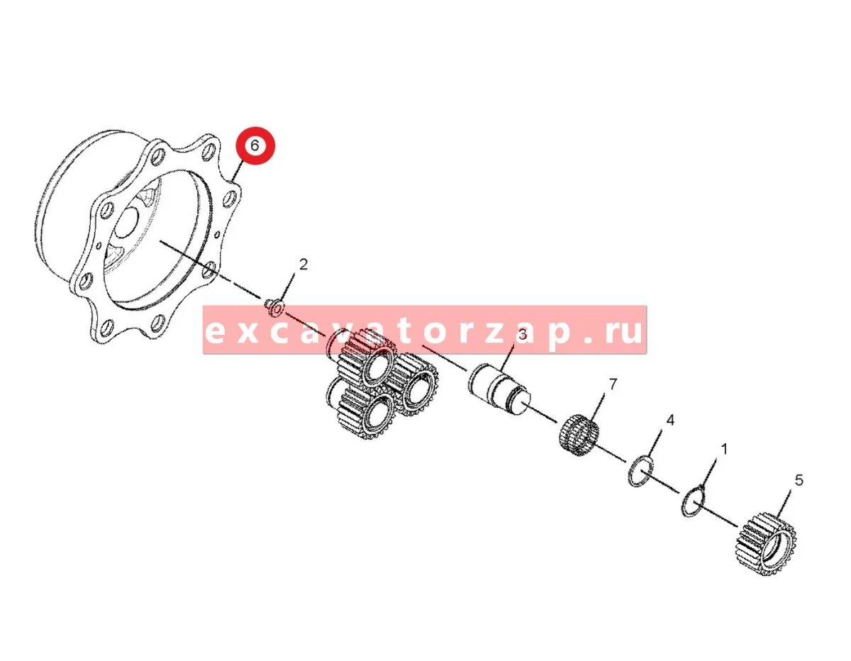 Крышка бортового редуктора 209-7466, 2097466 (БЕЗ САТЕЛЛИТОВ) переднего моста экскаватора погрузчика CAT428, CAT432