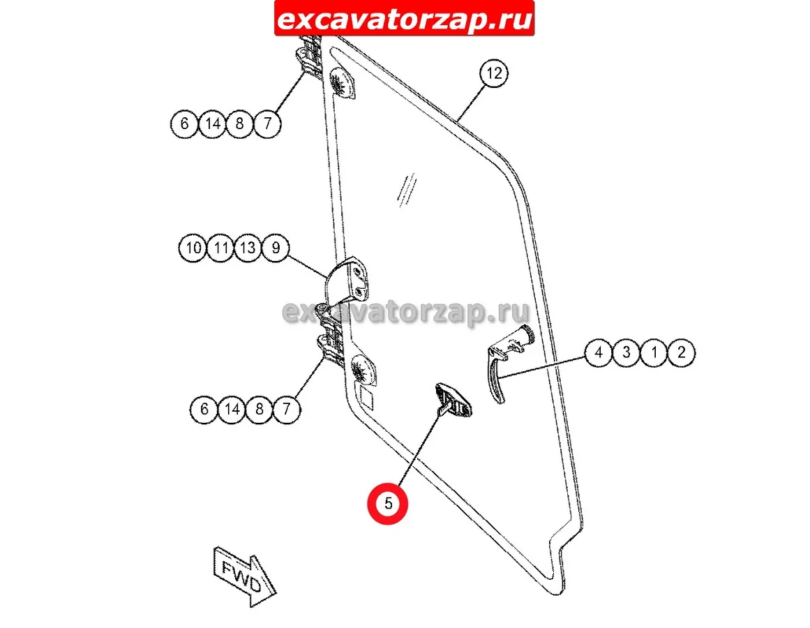 Фиксатор (защелка, замок)  380-3672, 3803672 форточки (АНАЛОГ) экскаватора погрузчика CAT428, CAT432, CAT434