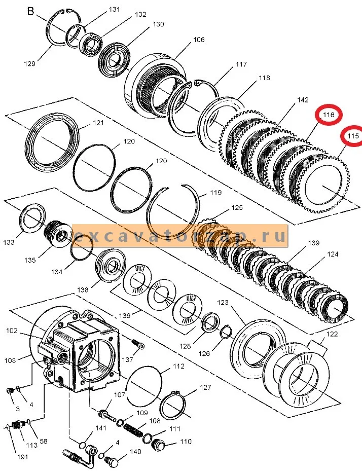 Диск стальной 169-8398, 1698398 КПП экскаватора CAT M315, M316, M318, M319