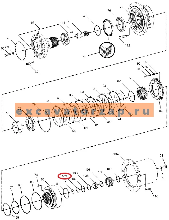 Кольцо стопорное 110-4737, 1104737 сателлита моста экскаватора CAT 426B, 426C, 436B, 436C, 438B, 438C, 438D, 442D, M312, M313C, M313D, M315, M315C, M315D, M315D 2, M316C, M316D
