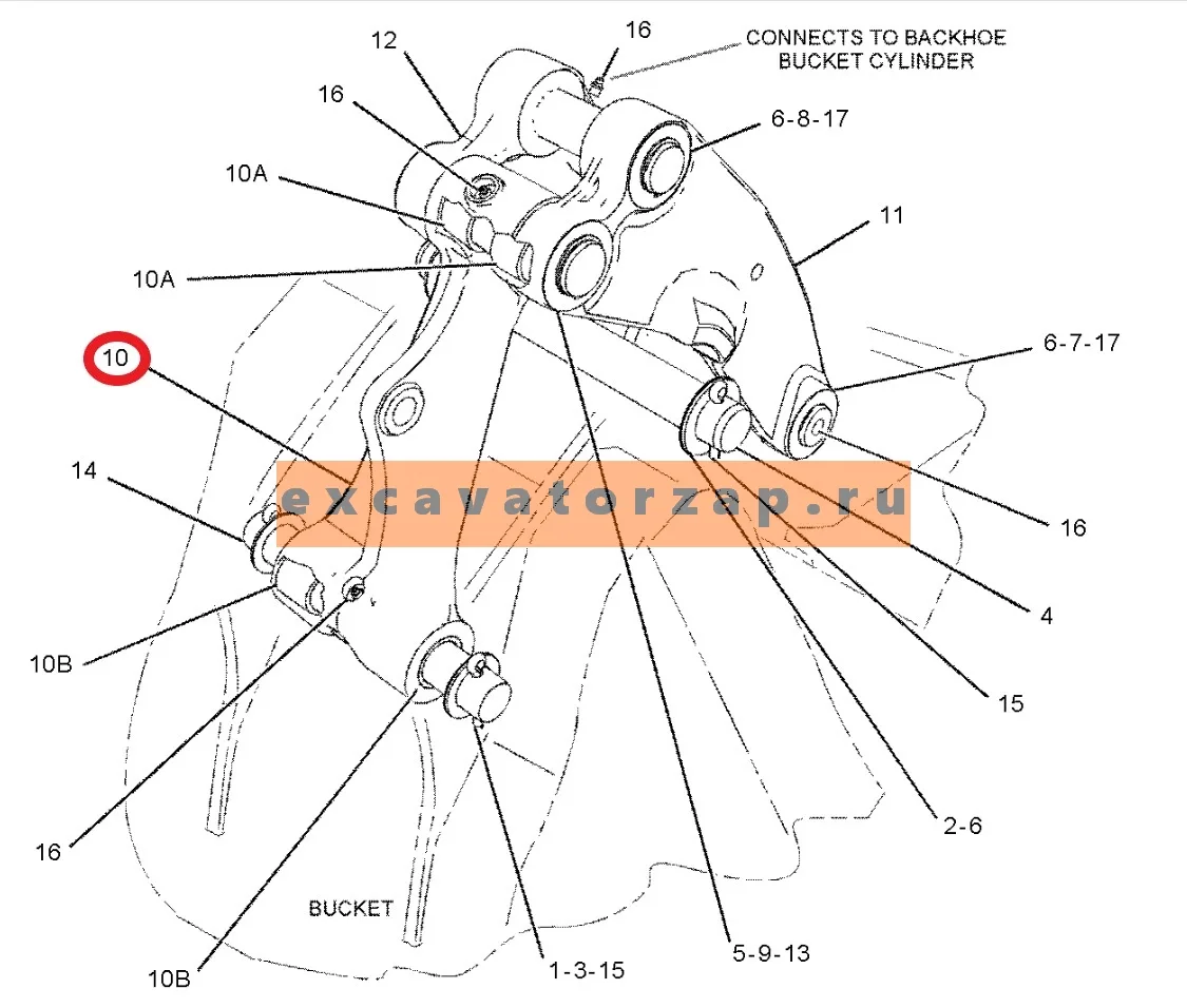 Тяга ковша 359-4737, 3594737 (С ВТУЛКАМИ) экскаватора погрузчика CAT428, CAT432, CAT434…