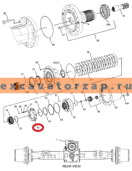 Поршень 328-8803, 3288803 моста экскаватора CAT M313D, M315D 2