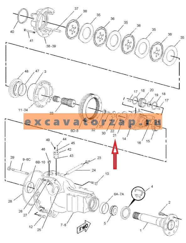 Кольцо стопорное 9R-2420, 9R2420 водила заднего моста экскаватора погрузчика CAT428D