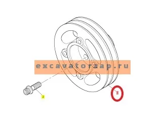 Шкив 359-0747, 3590747 коленвала двигателя экскаватора погрузчика CAT428, CAT432, CAT434