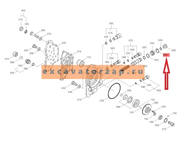 Кольцо стопорное 095-0934, 0950934 насоса КПП экскаватора CAT M312, M313C, M313D, M315, M315C, M315D, M315D 2, M316C, M316D, M317D 2, M318, M318C, M318C MH, M318D, M318D MH, M320, M322C