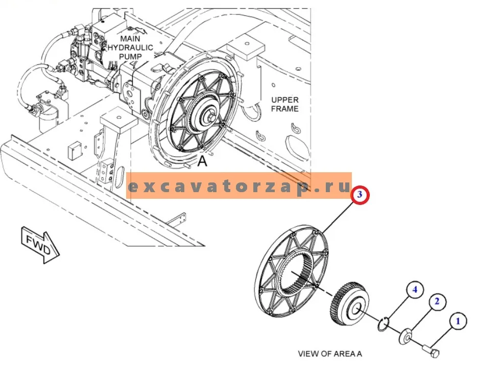 Муфта гидронасоса 355-0010, 3550010 (мягкое соединение) экскаватора CAT M313D, M315D, M315D 2, M317D 2