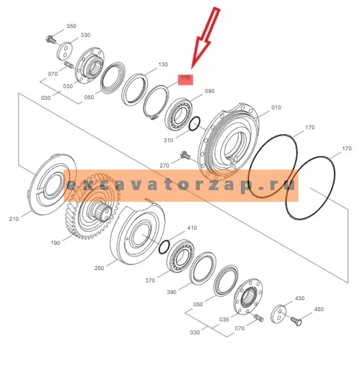 Кольцо стопорное 095-0946, 0950946 КПП экскаватора CAT 318C, 319C, 320 L, 320B, 320C, 320C FM, 320C L, 320D, 320D FM, 320D FM RR, 320D GC, 320D L