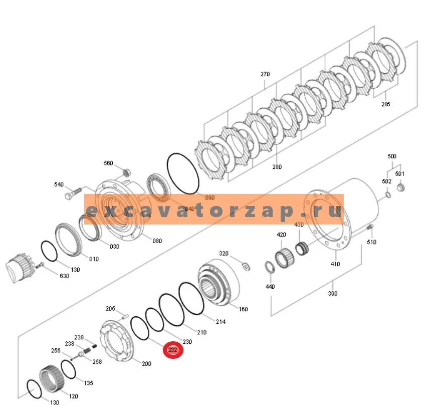 Опорное кольцо 267-9167, 2679167 моста экскаватора CAT M313C, M313D, M315D 2