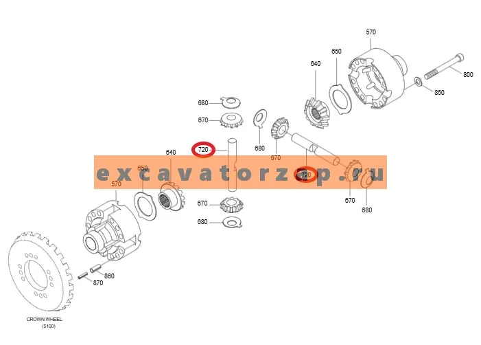 Крестовина дифференциала 9R-6993, 9R6993 (АНАЛОГ) переднего, заднего мостов экскаватора CAT M312, M313C, M315, M315C, M316C, M318, M318C