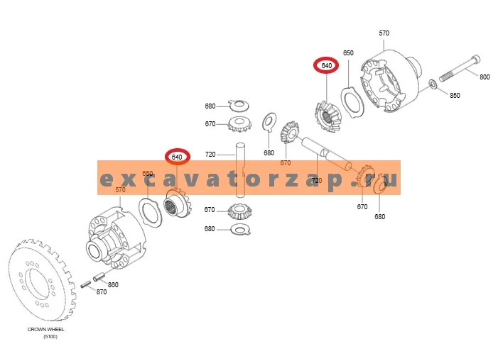 Шестерня (сателлит) 8U-2317, 8U2317 (АНАЛОГ) дифференциала переднего, заднего мостов экскаватора CAT M318, M318C, M318C MH, M318D MH, M320, M322C, M322D, M322D MH